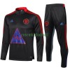 Manchester United Ensemble Sweat d'Entraînement Quarter-Zip 22-23 Gris Foncé Pour Enfant